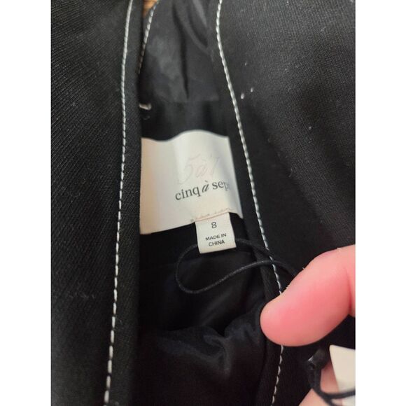NWT Cinq A Sept Taya Dress in Black/Ivory sz 8 - Picture 3 of 5